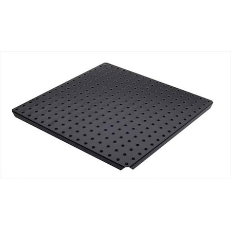 Alligator Board ALGSTRP16x16PTD-BLK Black Powder Coated Metal Pegboard Panels With Flange - Pack Of 2